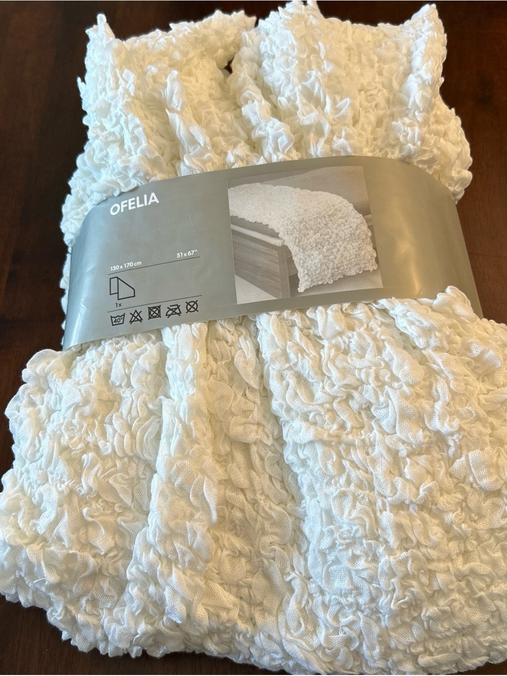 IKEA Ofelia Bed Sheet Cover Blanket 51 x 67 inch 130x170 cm Cream New